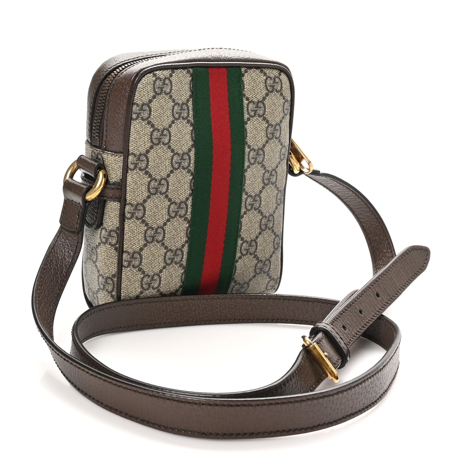 GG Supreme Monogram Web Mini Ophidia Messenger Brown