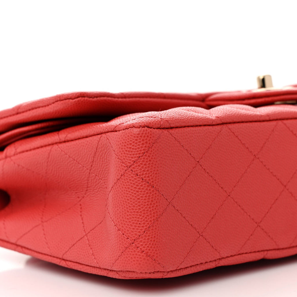 Caviar Quilted Medium Double Flap Dark Pink
