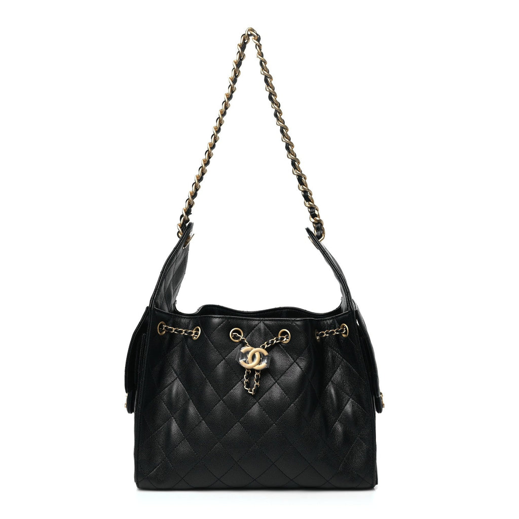 Caviar Quilted Small Chanel 25 Handbag Black