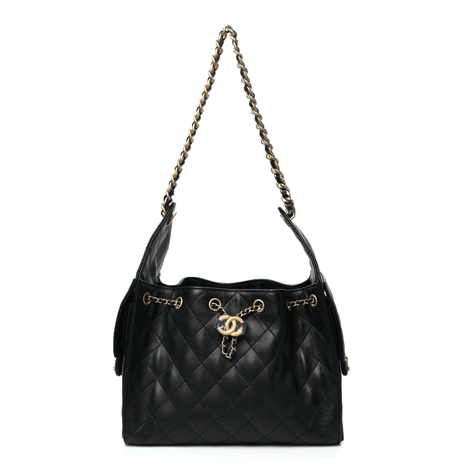 Caviar Quilted Small Chanel 25 Handbag Black