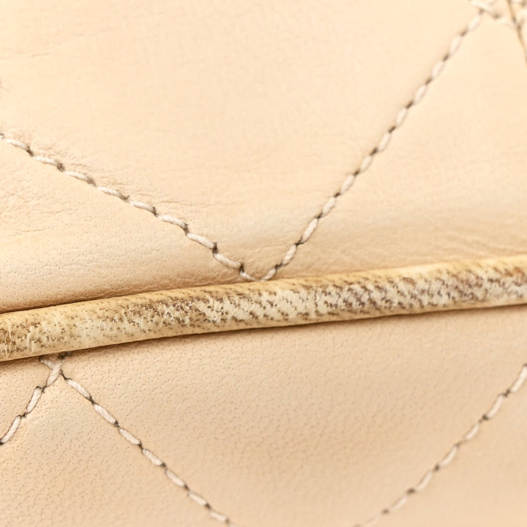 Lambskin Quilted Tassel Flap Camera Case White