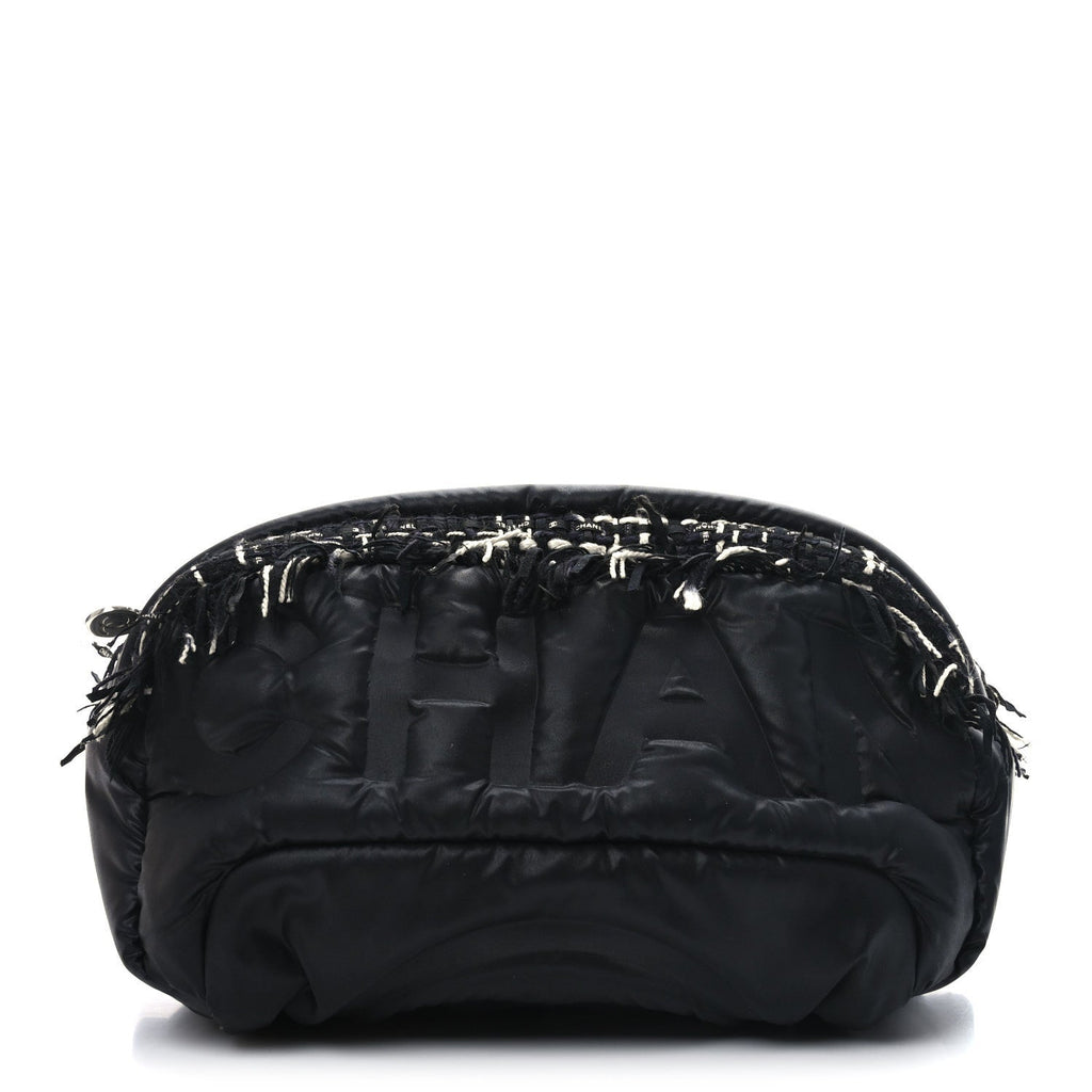 Nylon Tweed Coco Neige Belt Bag Black