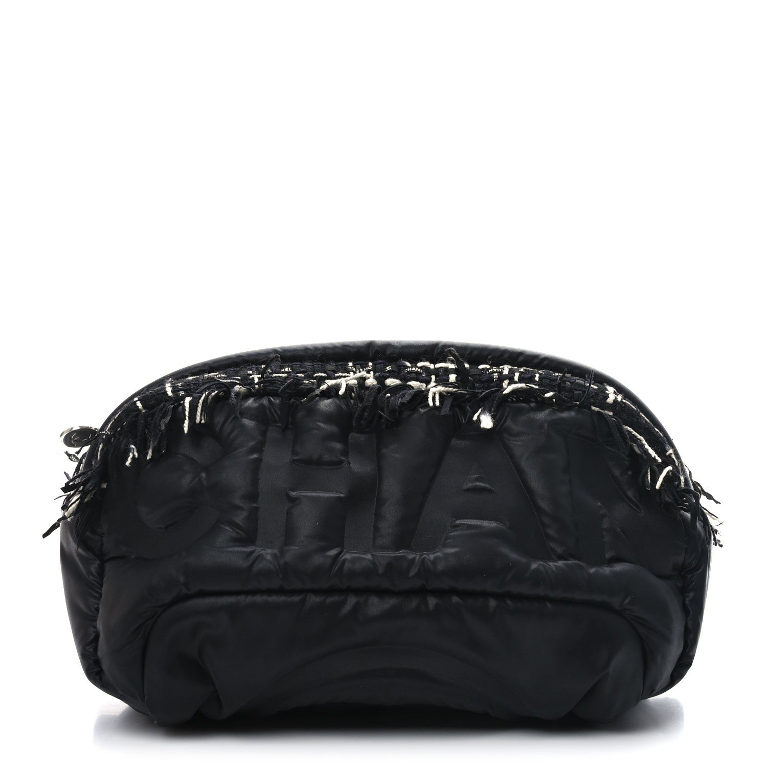 Nylon Tweed Coco Neige Belt Bag Black