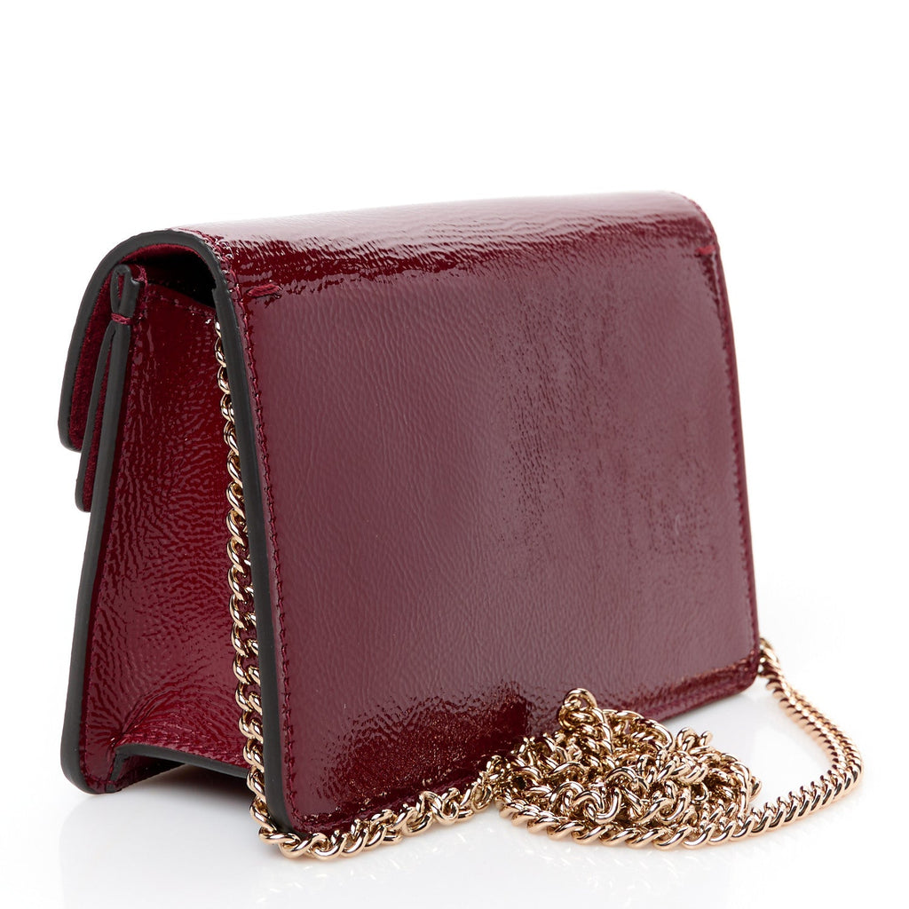 Crinkled Patent Mini Dionysus Shoulder Bag Rosso Ancora Red