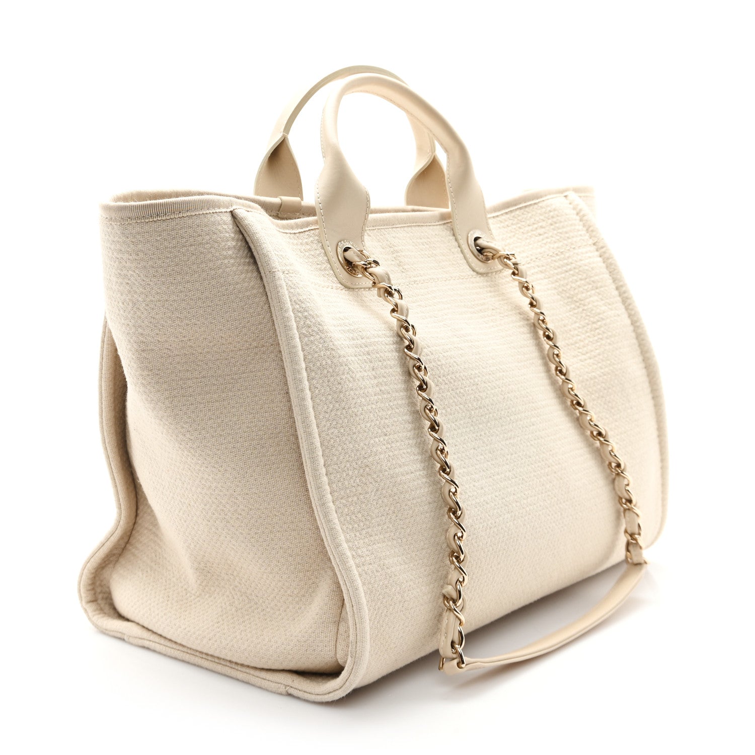 Mixed Fibers Medium Deauville Tote Beige