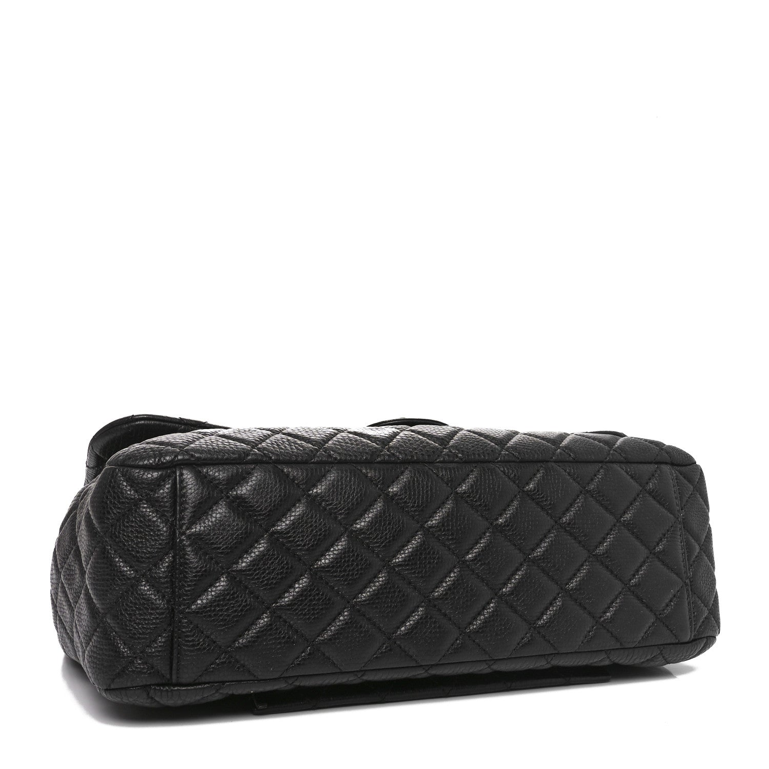 Grained Calfskin Quilted Small XXL Travel Flap Bag Black