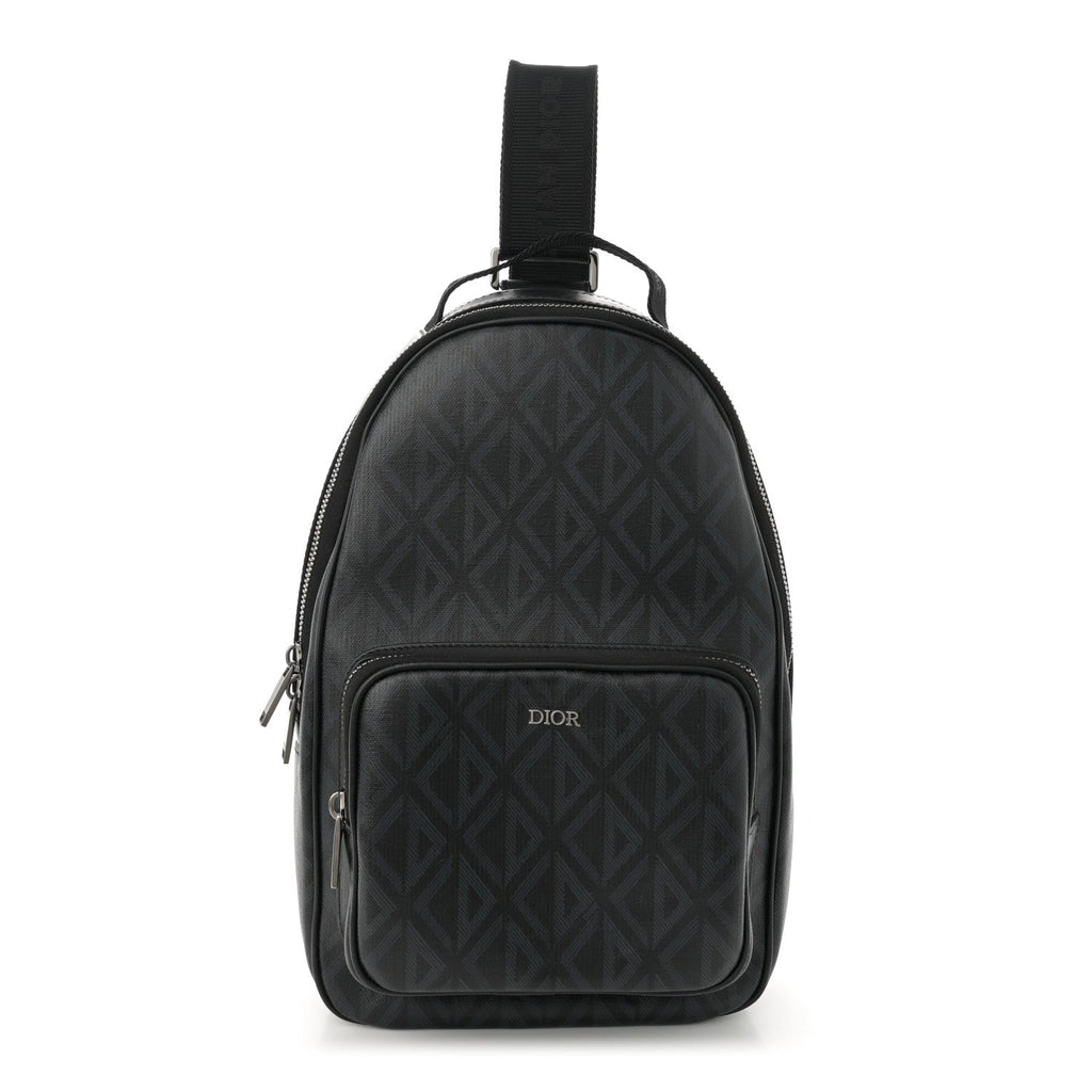 Coated Canvas CD Diamond Mini Rider Backpack Black