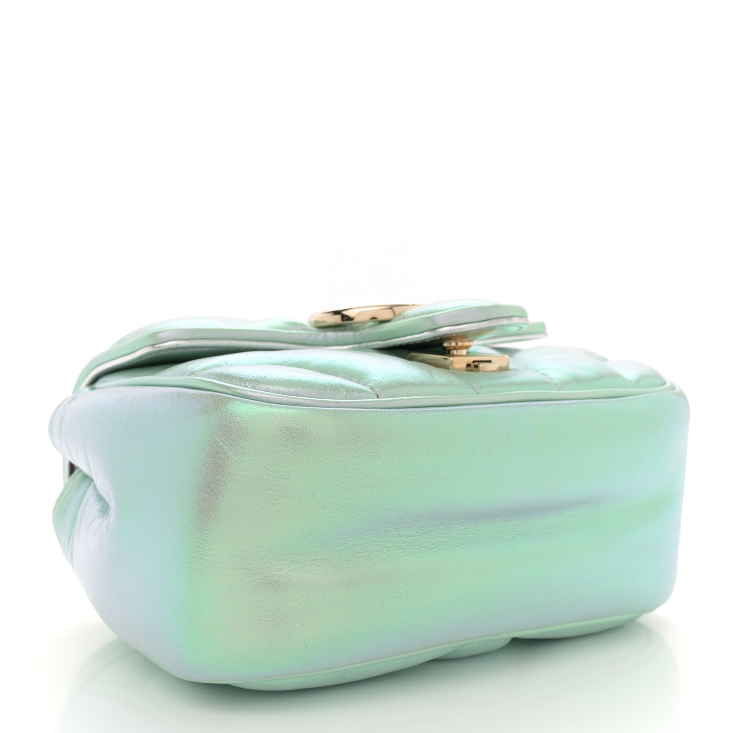 Iridescent Nappa Chevron Matelasse Mini GG Marmont Shoulder Bag