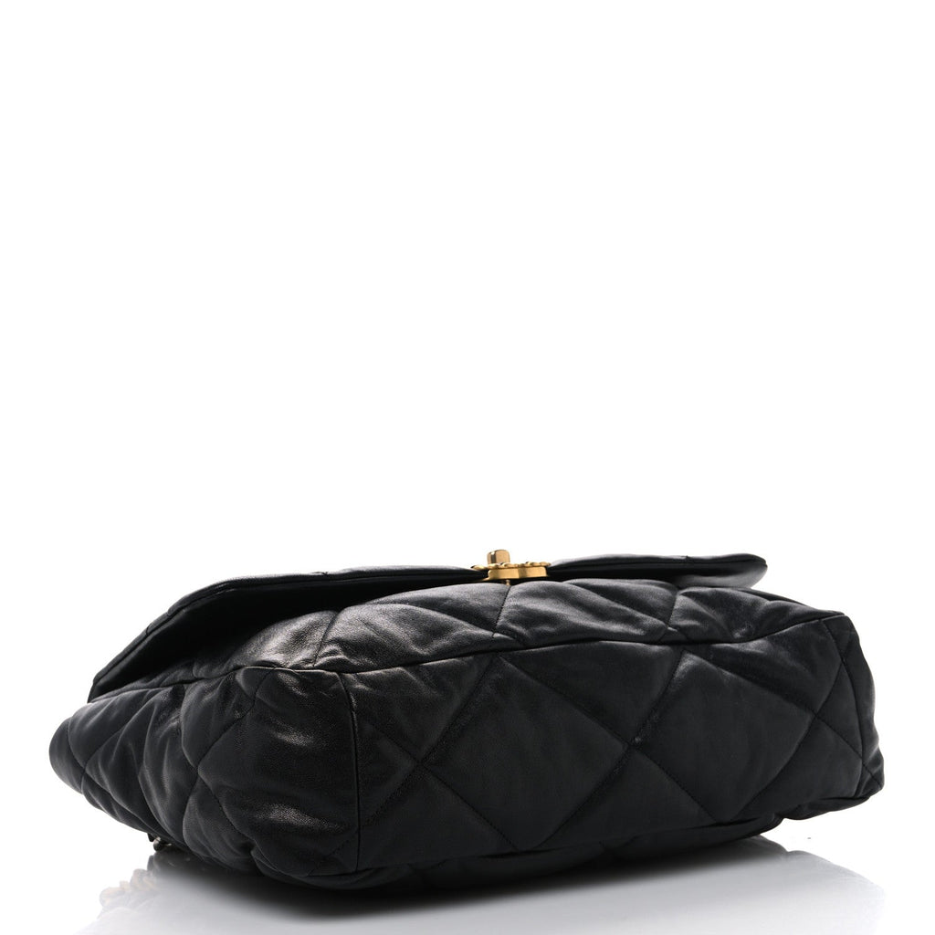 Lambskin Quilted Maxi Chanel 19 Flap Black