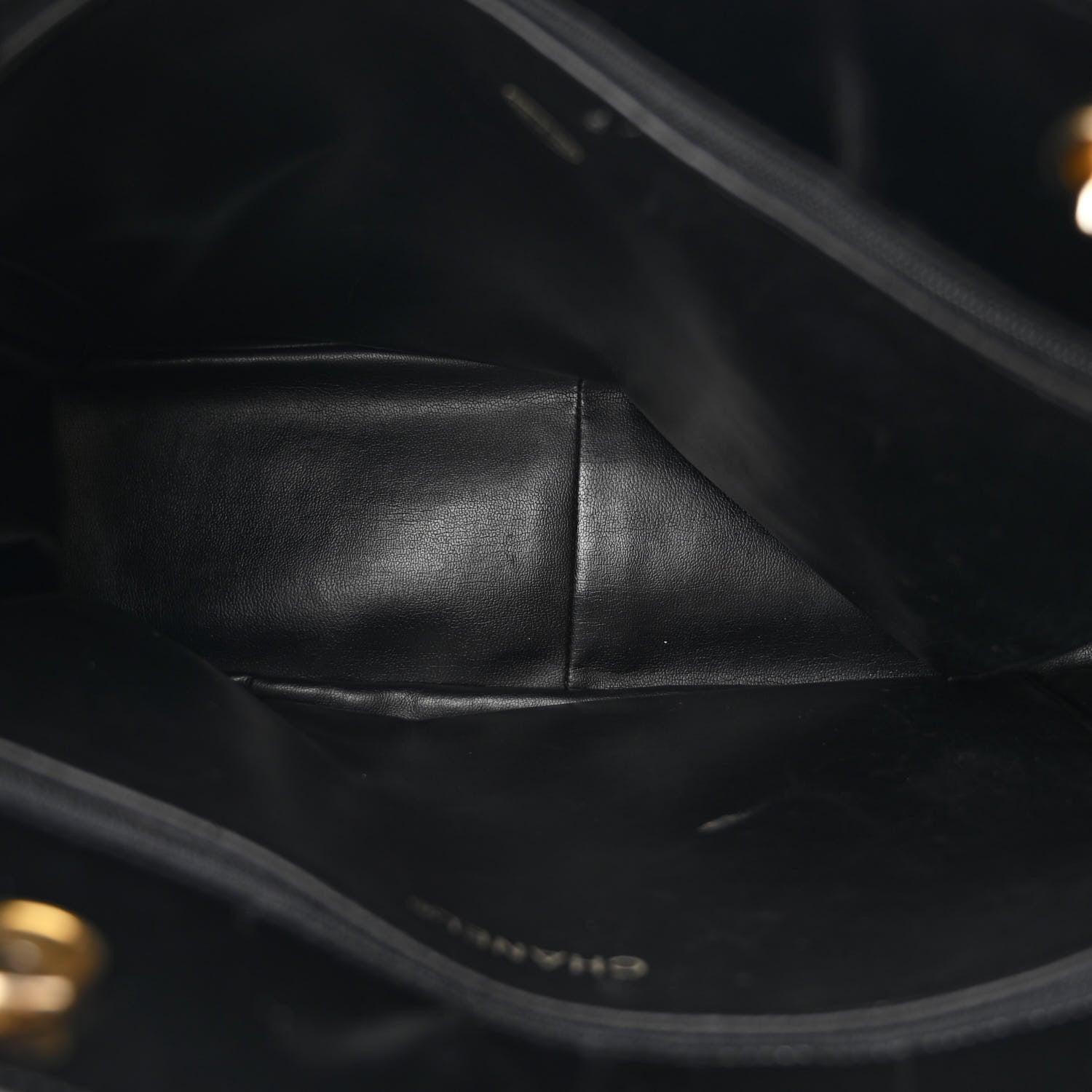 Patent Quilted Tote Black