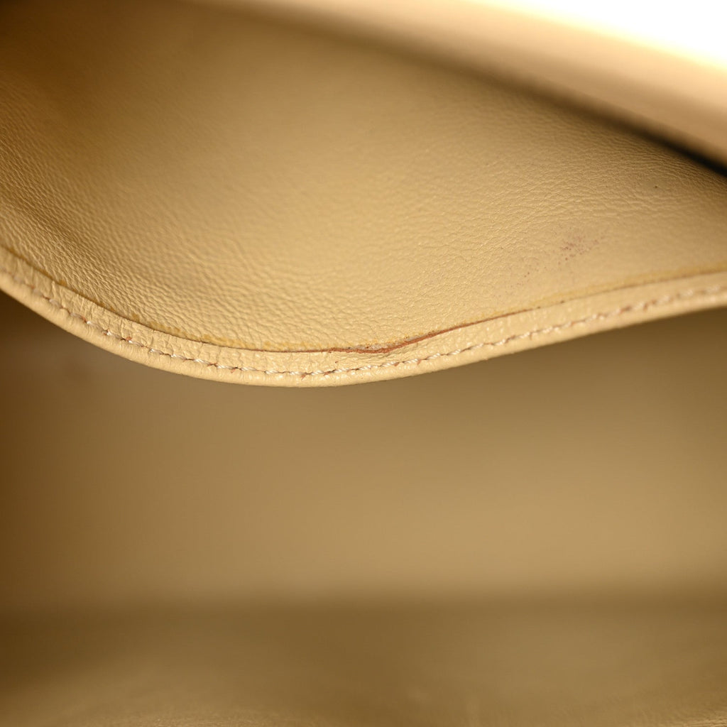Caviar Quilted Medallion Tote Light Beige