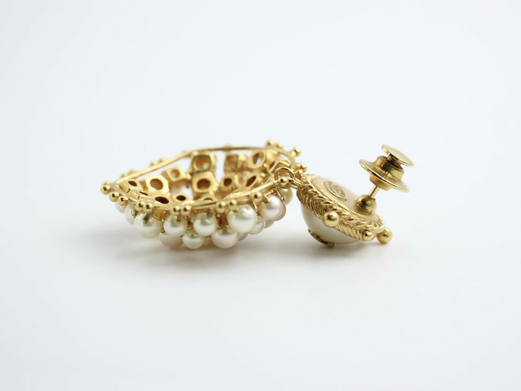Chanel Vintage 02P Gold-plated & Imitation Pearl Heart-shaped Pendant Brooch