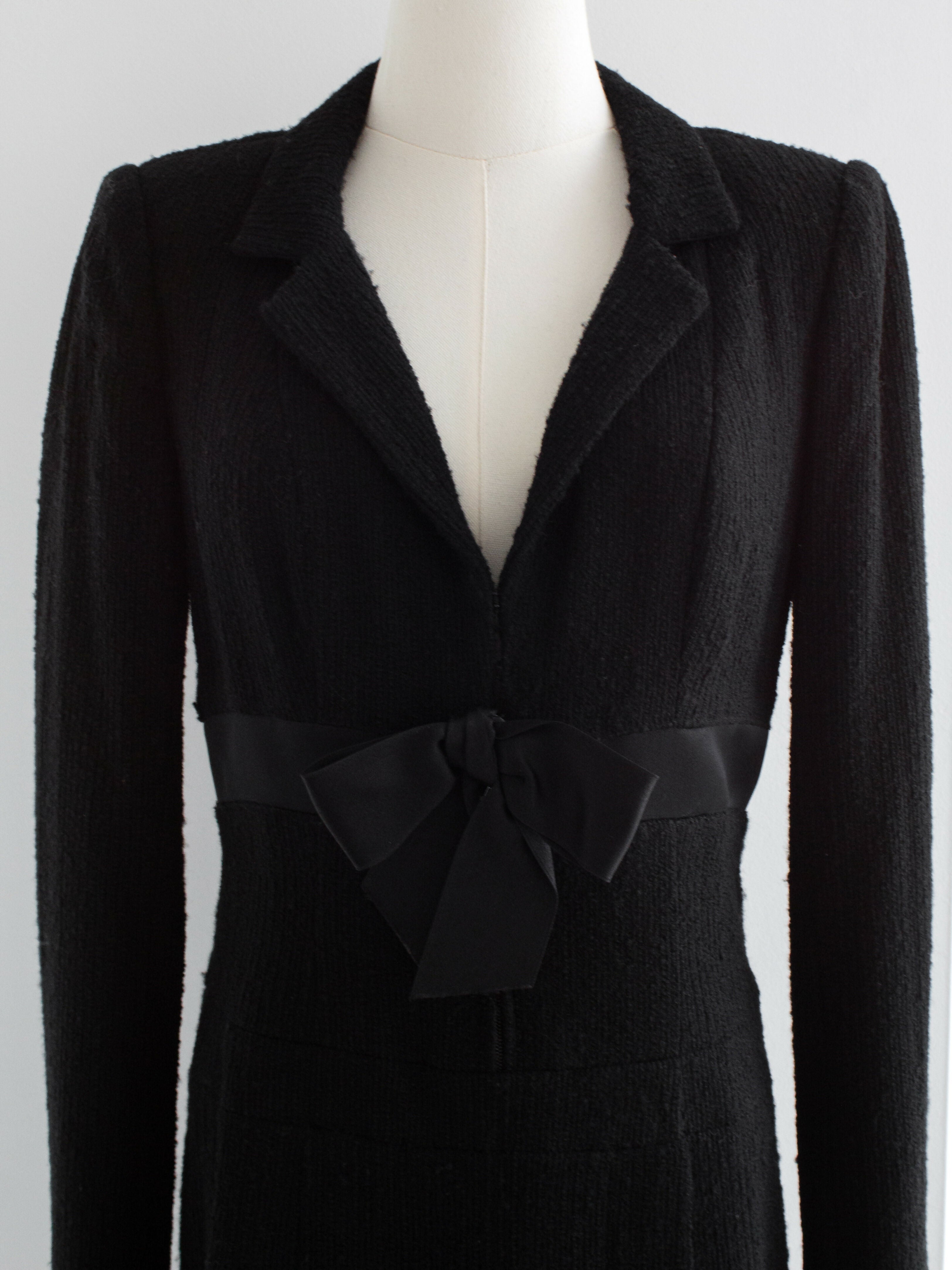 Chanel Haute Couture S/S 2001 LBD Black Bow Mini Dress