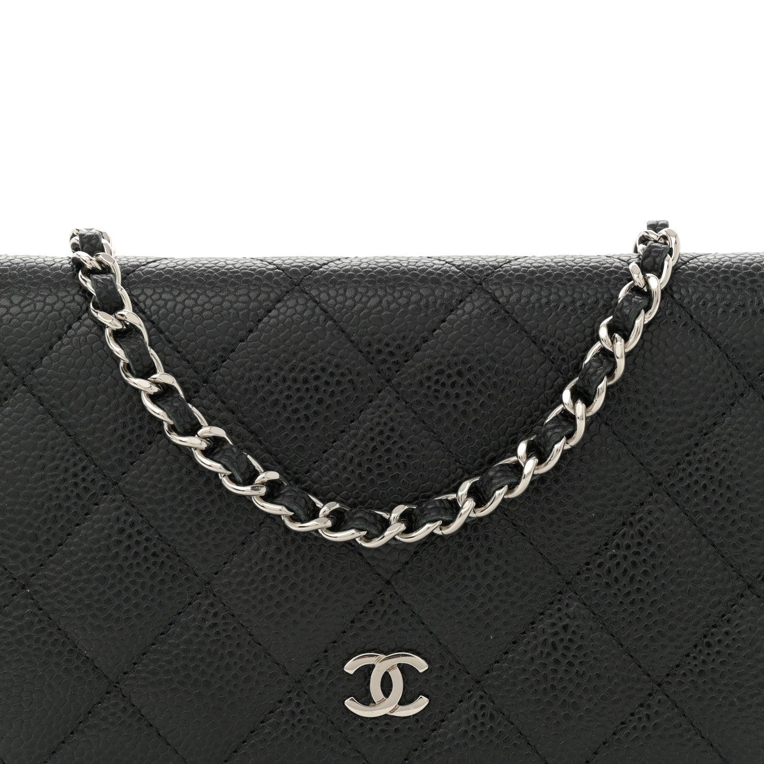 Caviar Quilted Wallet On Chain WOC Black