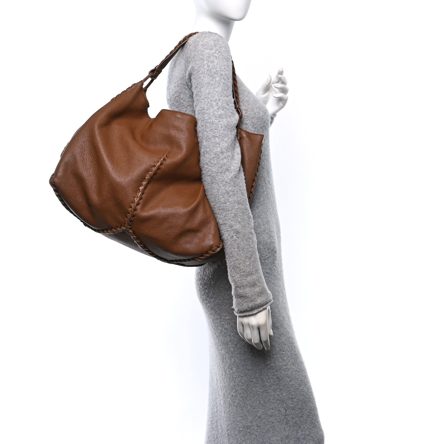 Cervo Deerskin Large Hobo Brown