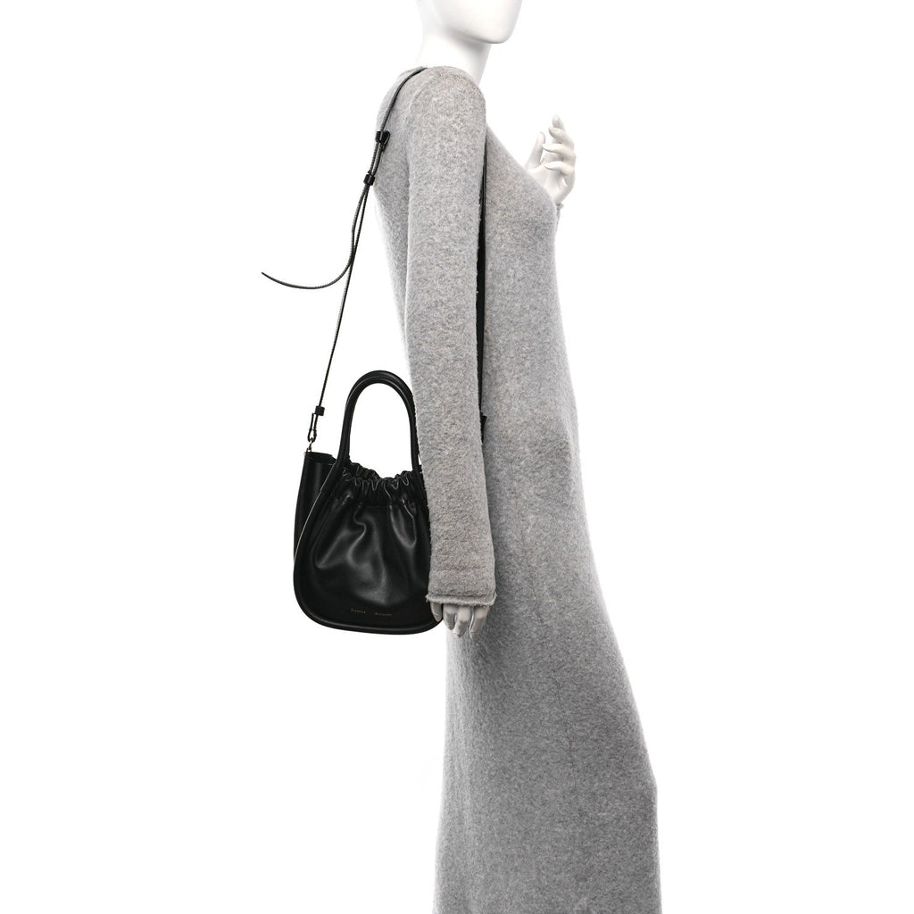 Calfskin Small Ruched Tote Black