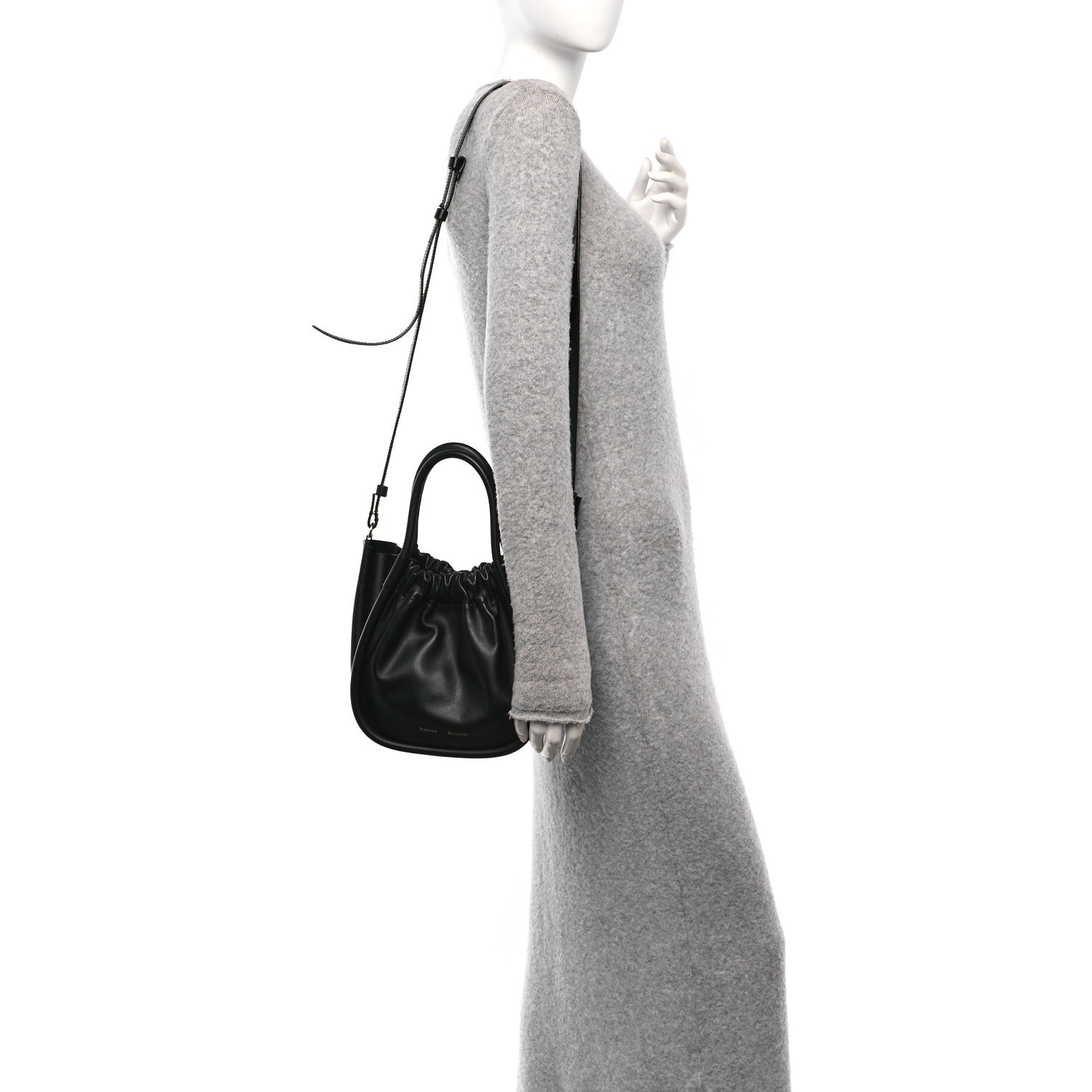 Calfskin Small Ruched Tote Black