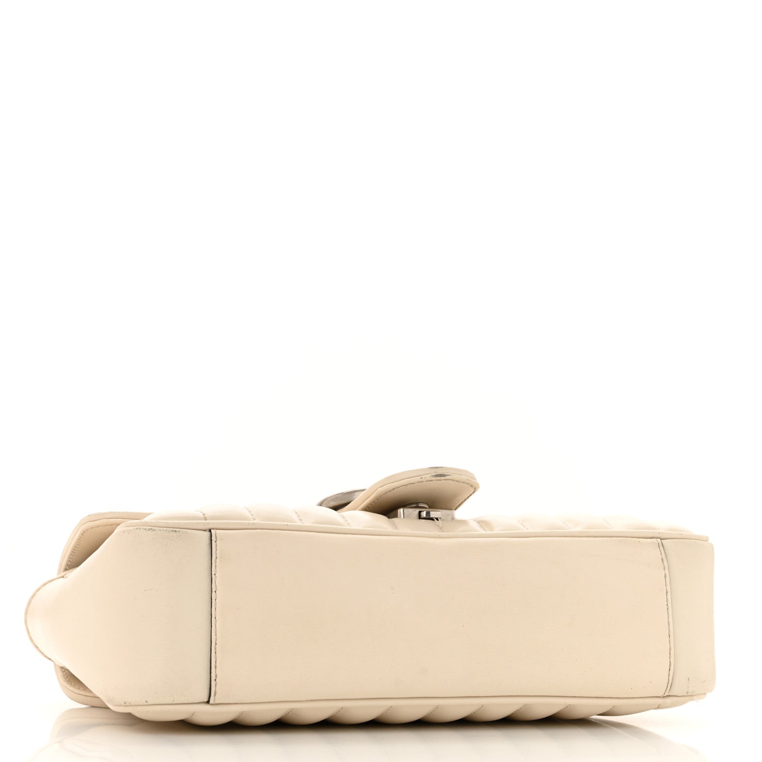Calfskin Matelasse Aria Small GG Marmont Shoulder Bag Mystic White