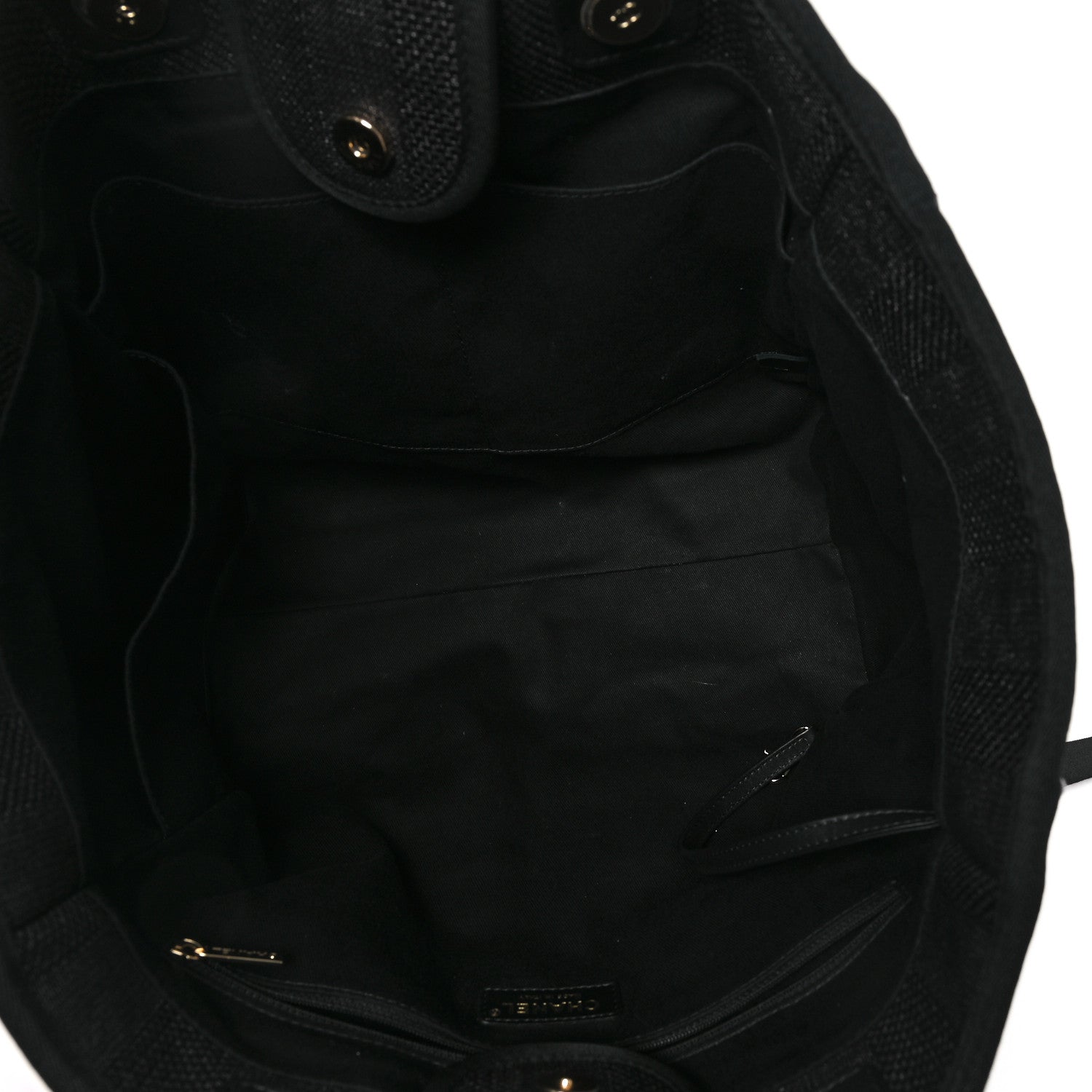 Mixed Fibers Calfskin Striped Medium Deauville Black