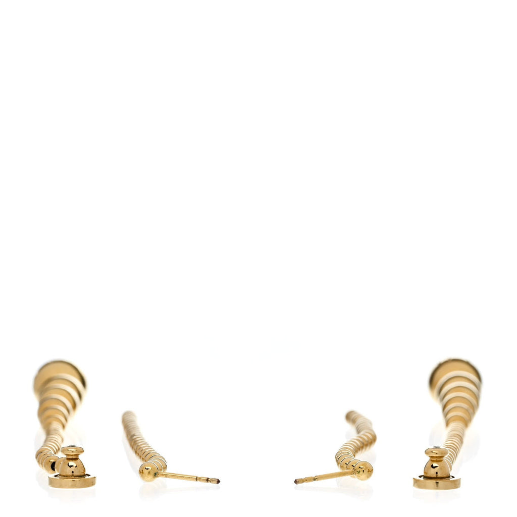 Metal Bead Drop Earrings Gold