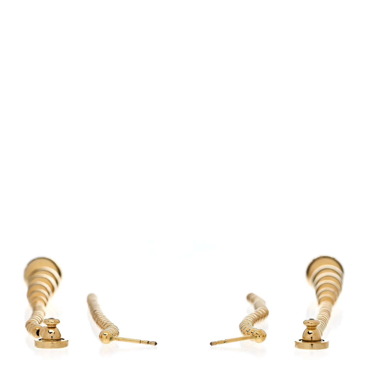 Metal Bead Drop Earrings Gold
