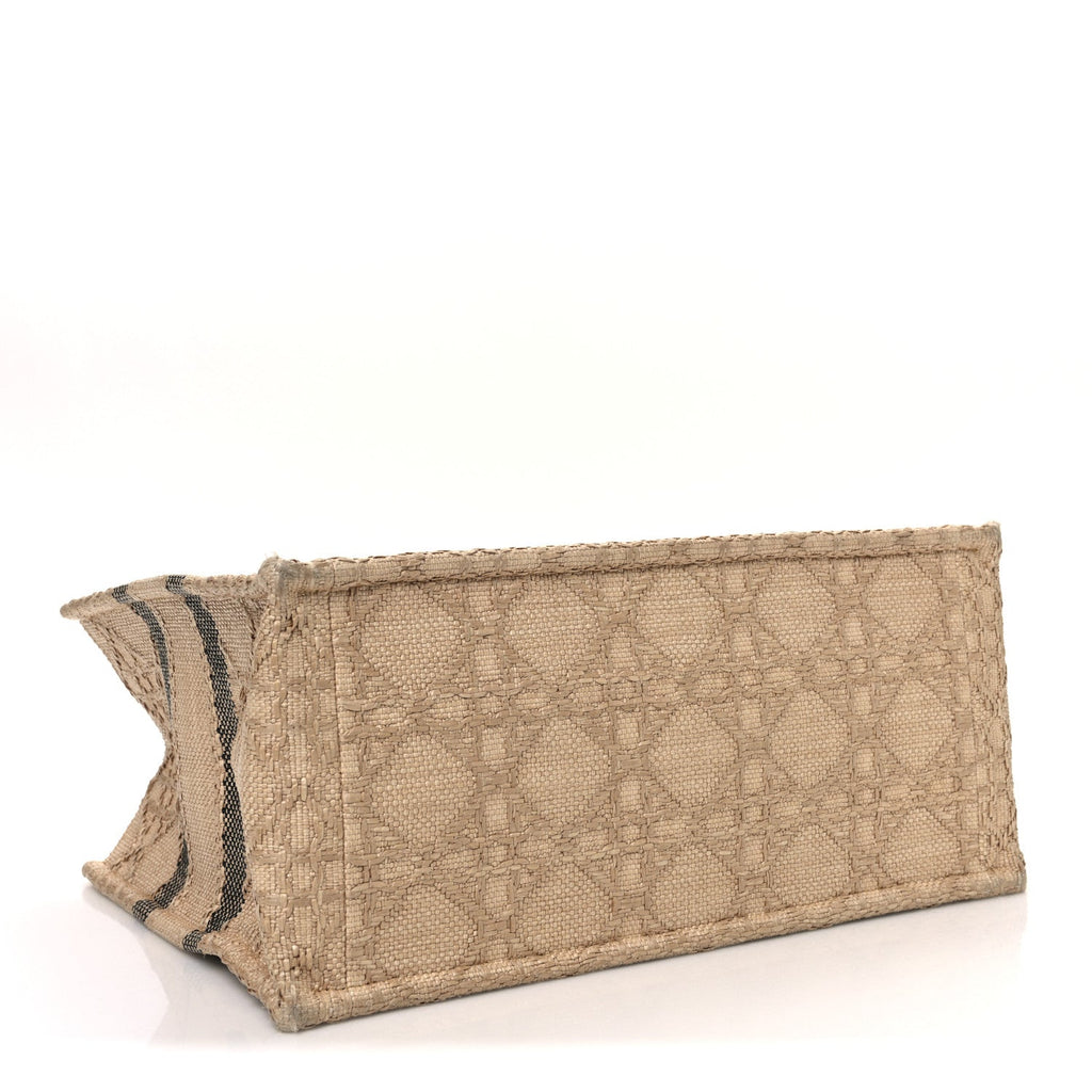 Raffia Cannage Medium Book Tote Natural
