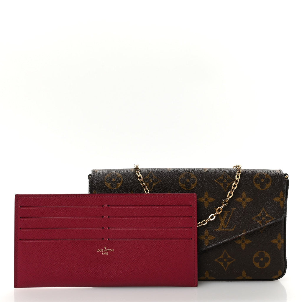 Monogram Pochette Felicie Chain Wallet Fuchsia