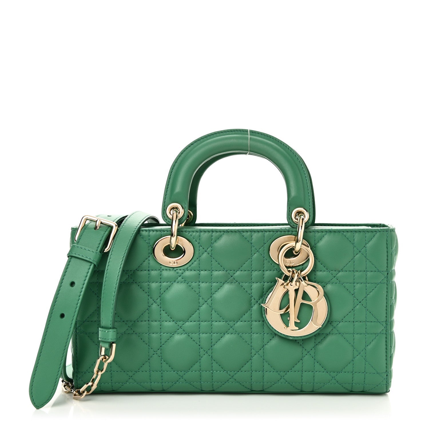 Lambskin Cannage Medium Lady D-Joy Green