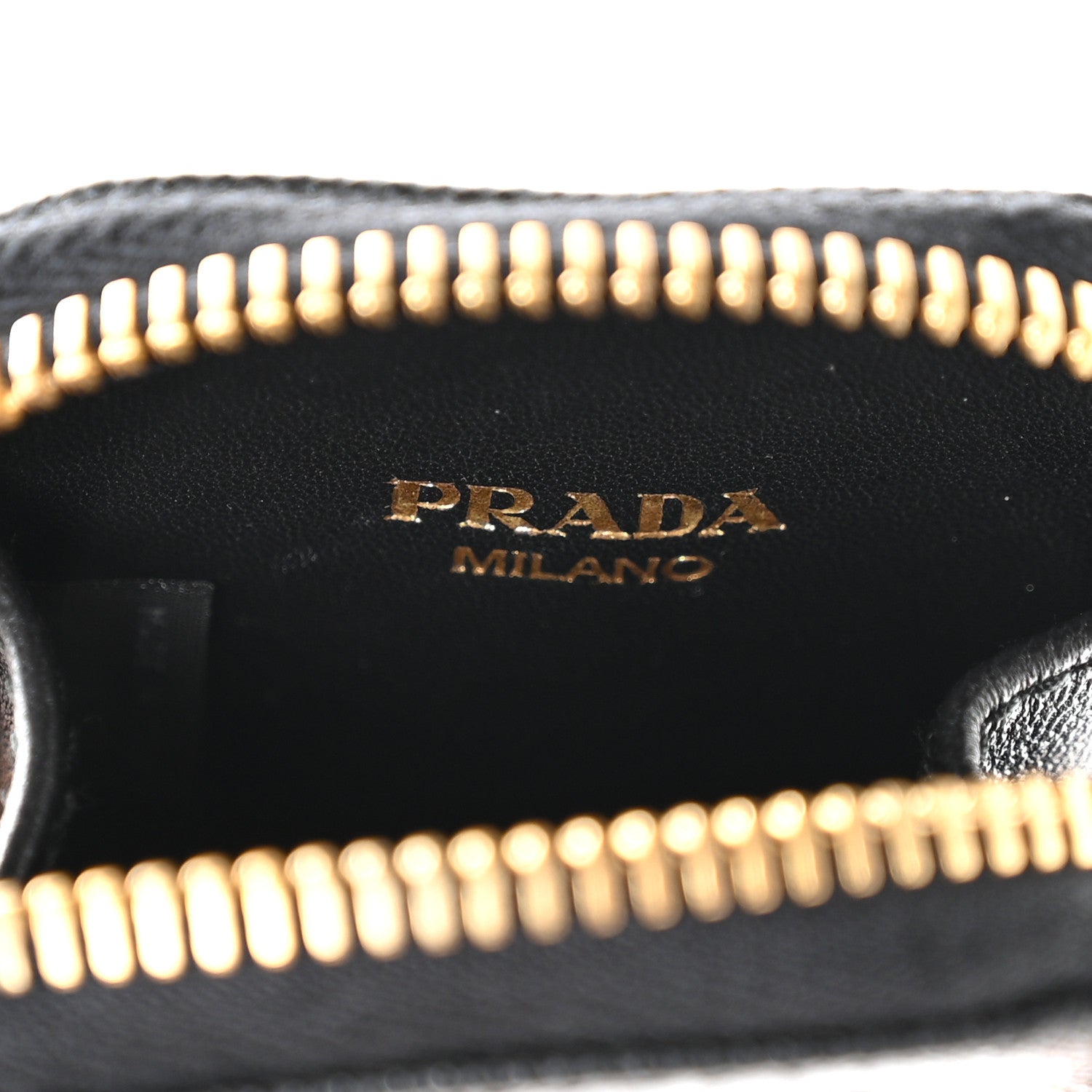 Saffiano Triangle Zip Around Mini Pouch Black