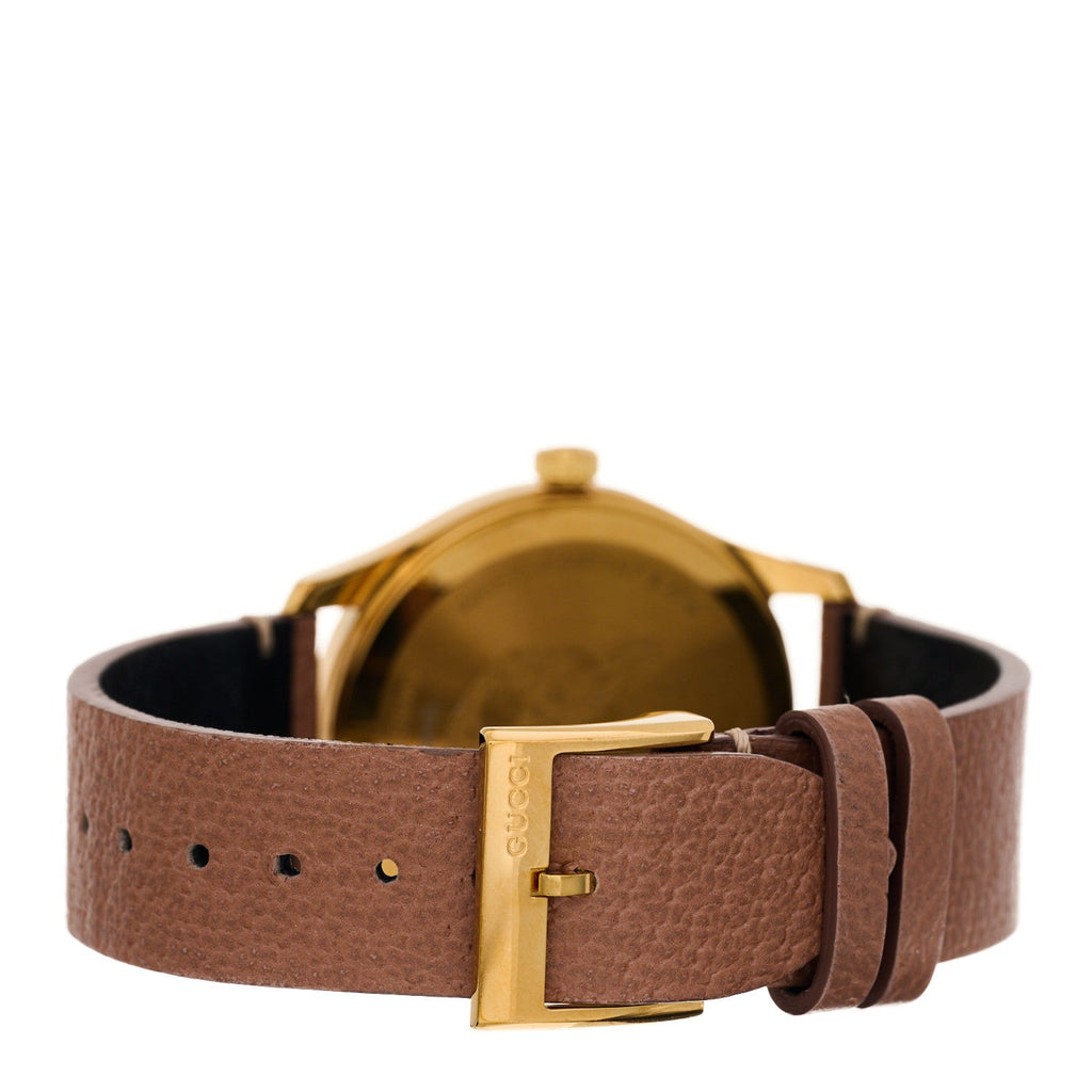 Stainless Steel Calfskin 38mm G-Timeless Moth Quartz Watch Brown