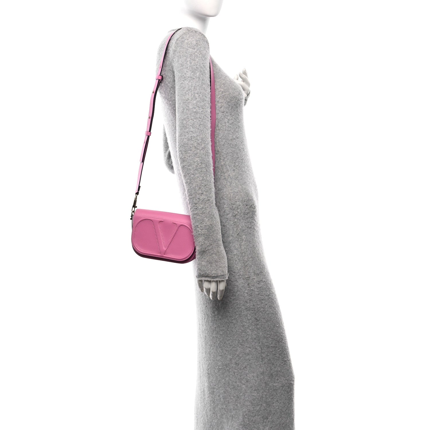 Calfskin Small VLogo Walk Shoulder Bag Pink