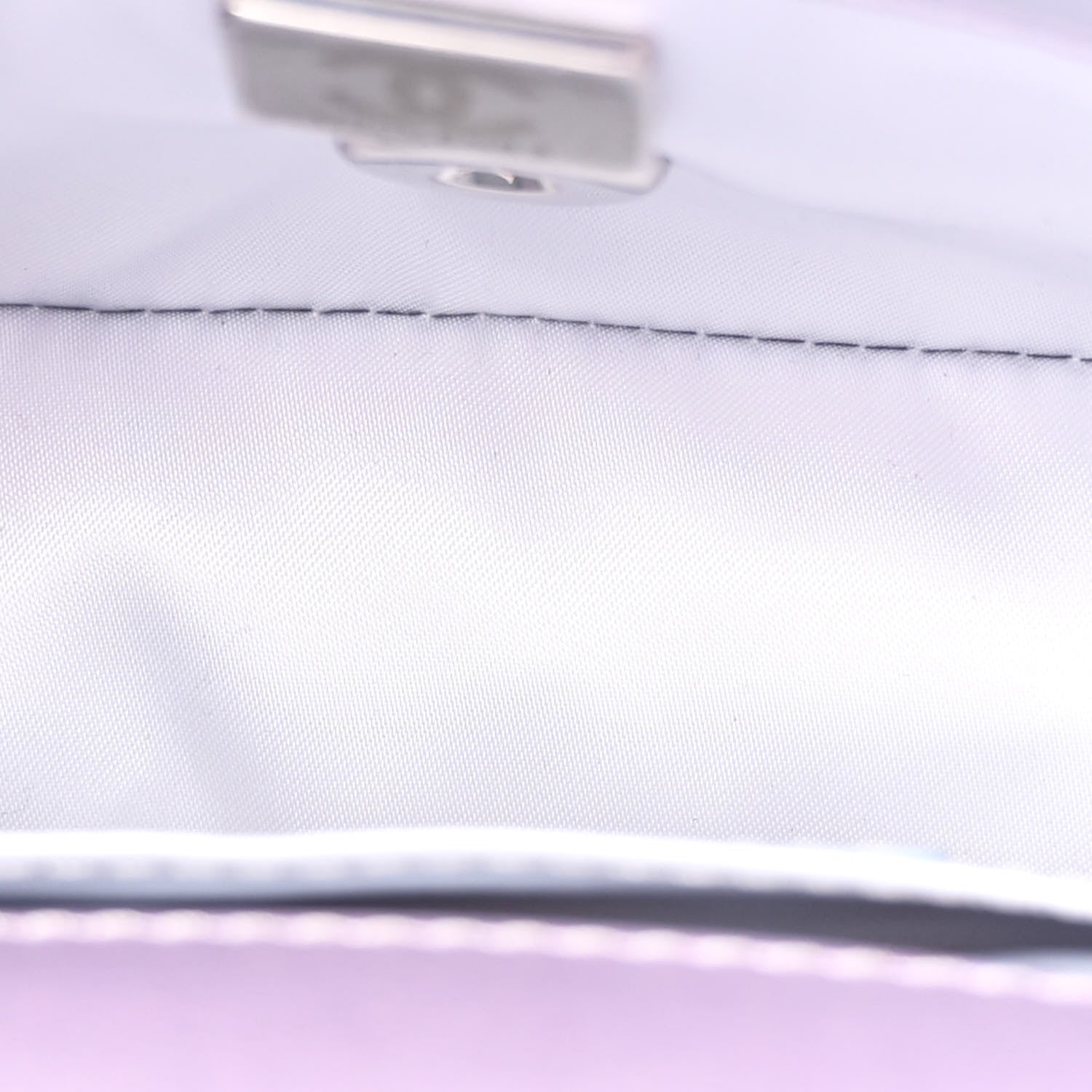 Gradient Metallic Calfskin Quilted Clutch Silver Blue Yellow Purple