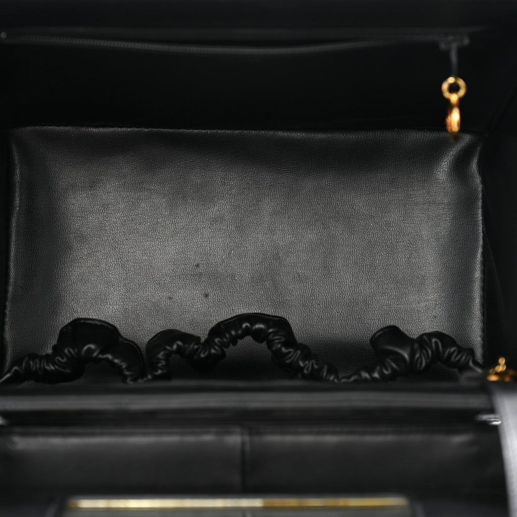 Calfskin Stitch Vanity Case Black