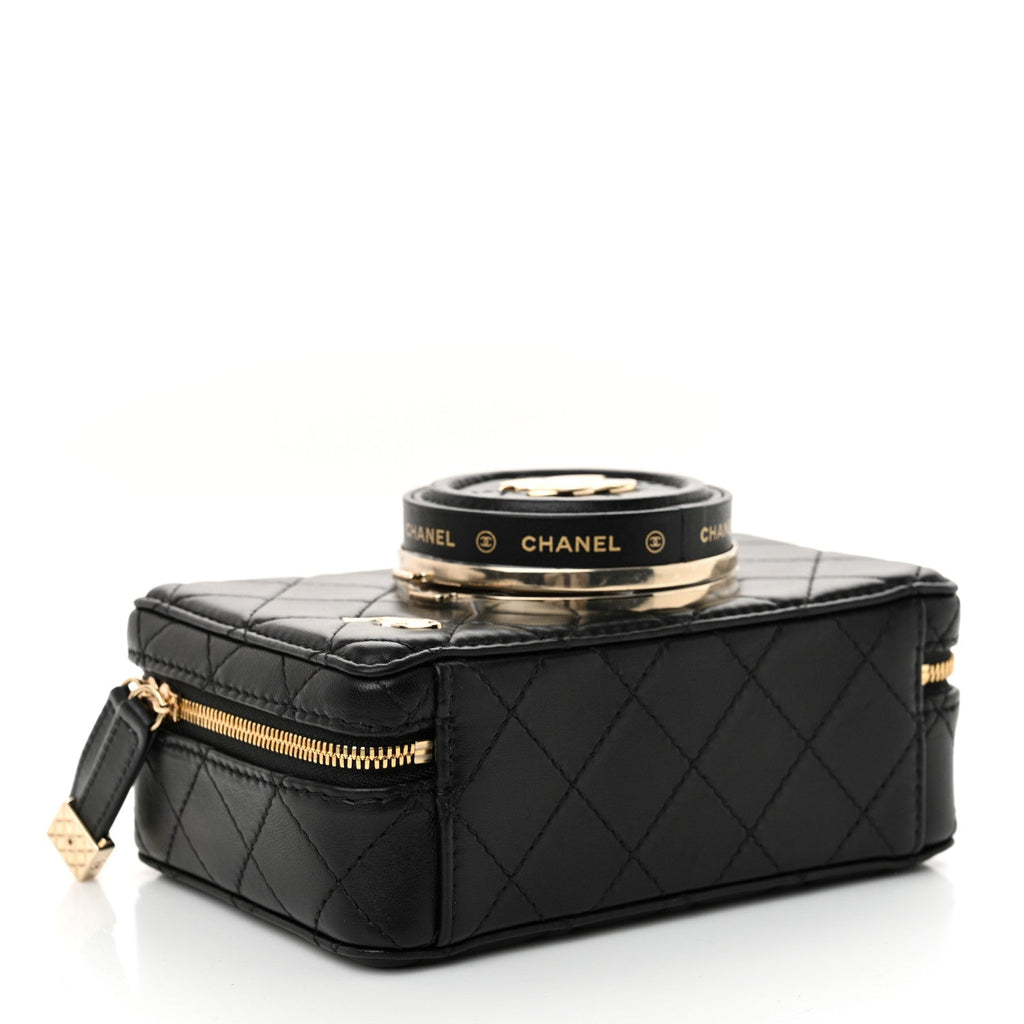 Lambskin Quilted Coco  Bag Black