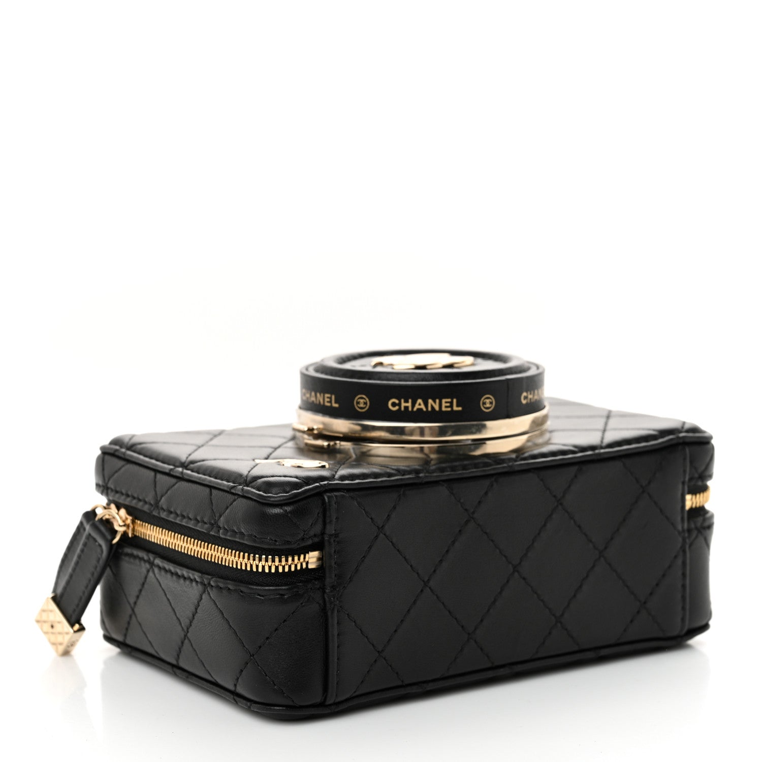 Lambskin Quilted Coco  Bag Black