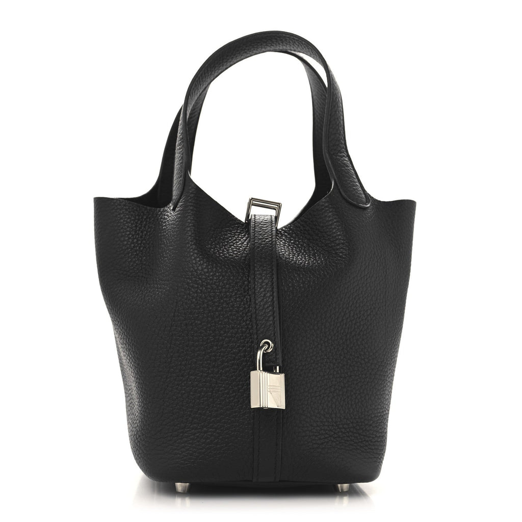 Taurillon Clemence Picotin Lock 18 PM Black