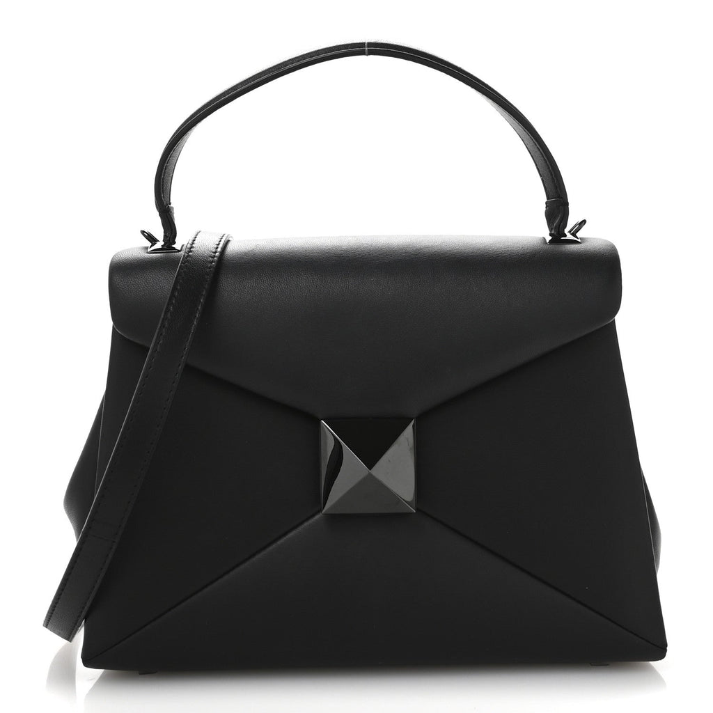 Nappa Small One Stud Top Handle Bag Black