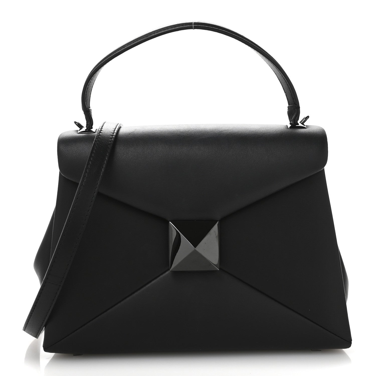 Nappa Small One Stud Top Handle Bag Black