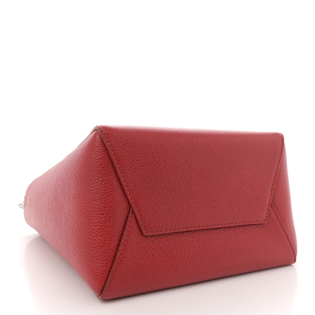 Soft Grained Calfskin Sangle Bucket Bag Red