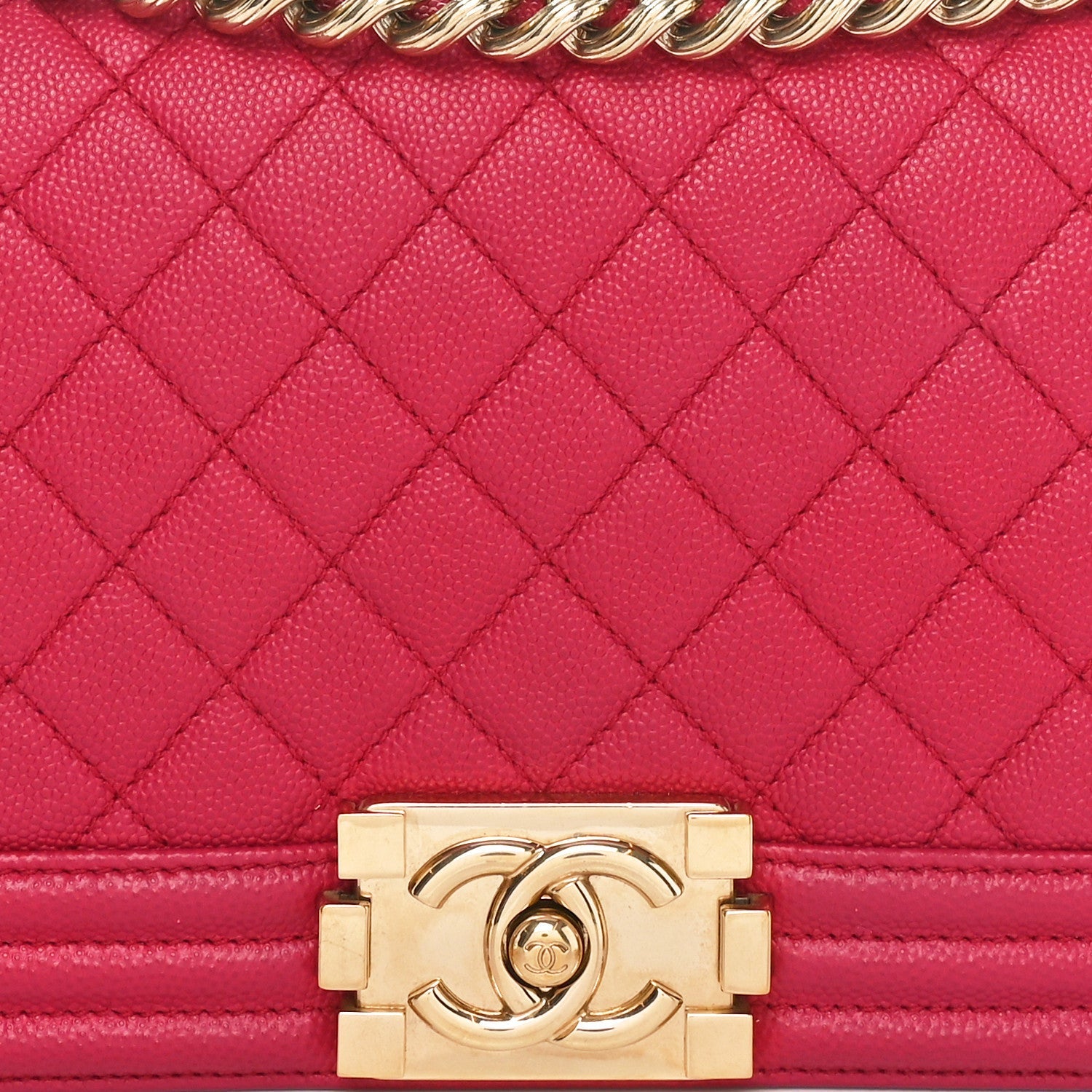 Caviar Quilted Medium Boy Flap Dark Pink