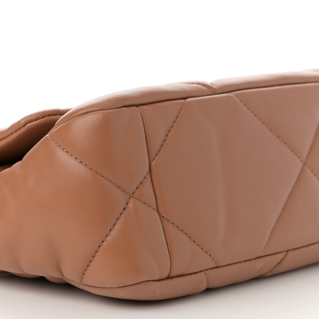 Lambskin Quilted Medium Chanel 19 Flap Brown