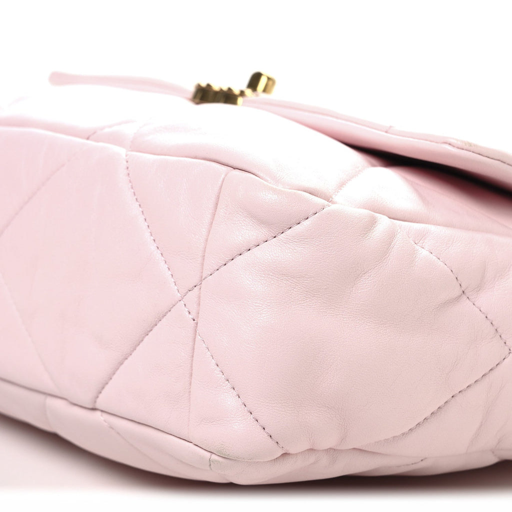 Lambskin Quilted Large Chanel 19 Flap Light Pink