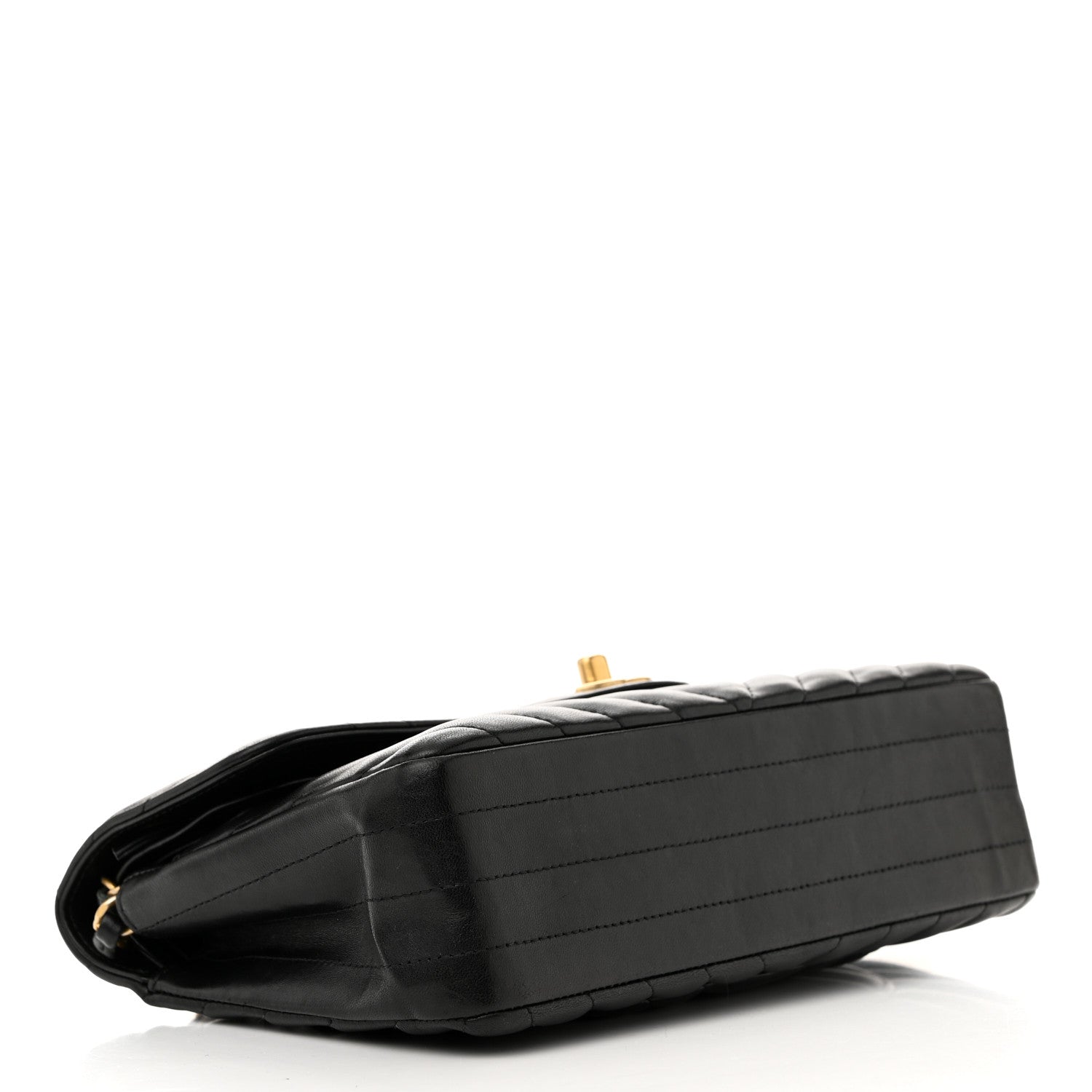 Lambskin Chevron Quilted Small Double Flap Black