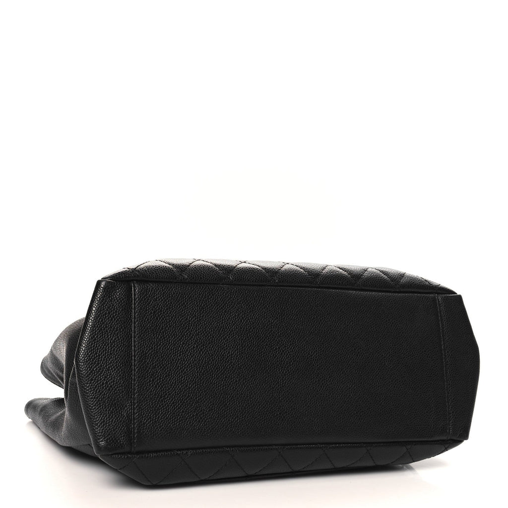 Caviar Quilted Grand Shopping Tote GST Black