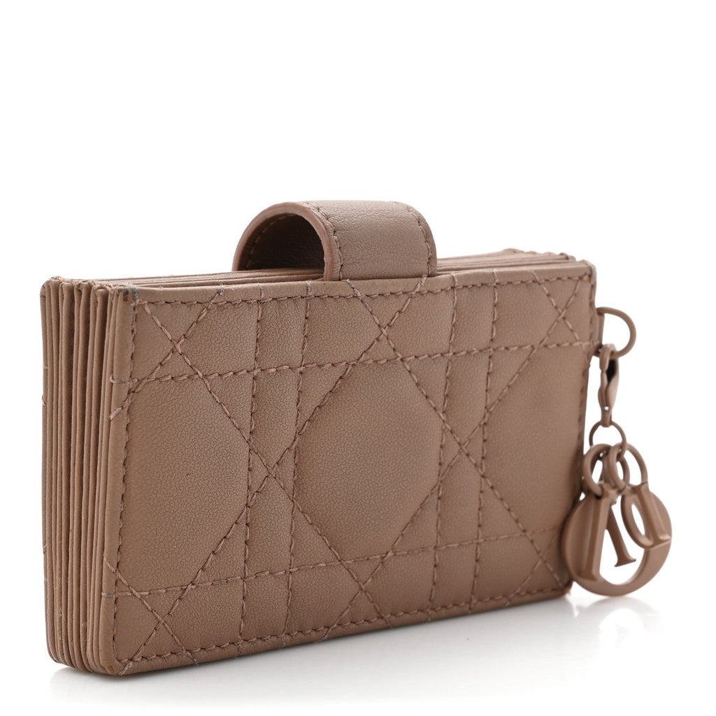Ultra Matte Calfskin Cannage Lady Dior 5-Gusset  Holder Blush Powder