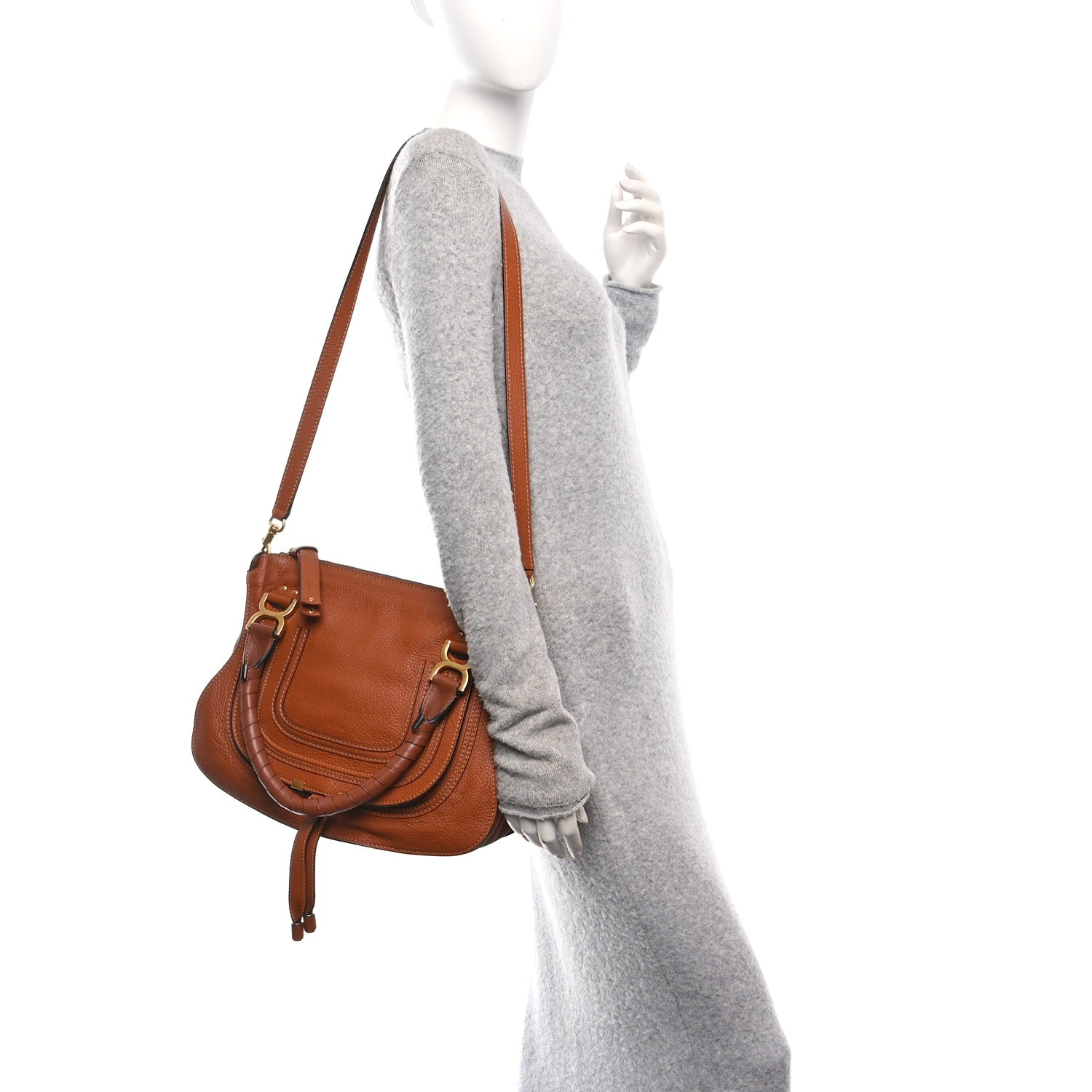 Calfskin Medium Marcie Satchel Tan