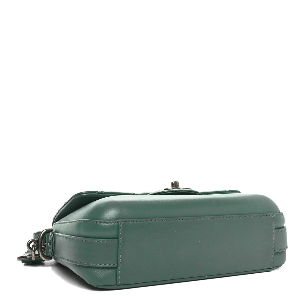 Calfskin Quilted Medium Rock My Shoulder Flap Green
