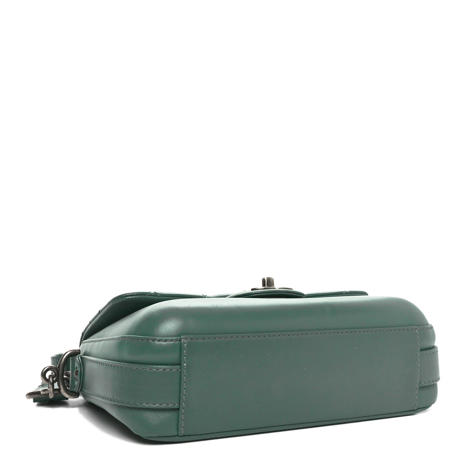 Calfskin Quilted Medium Rock My Shoulder Flap Green