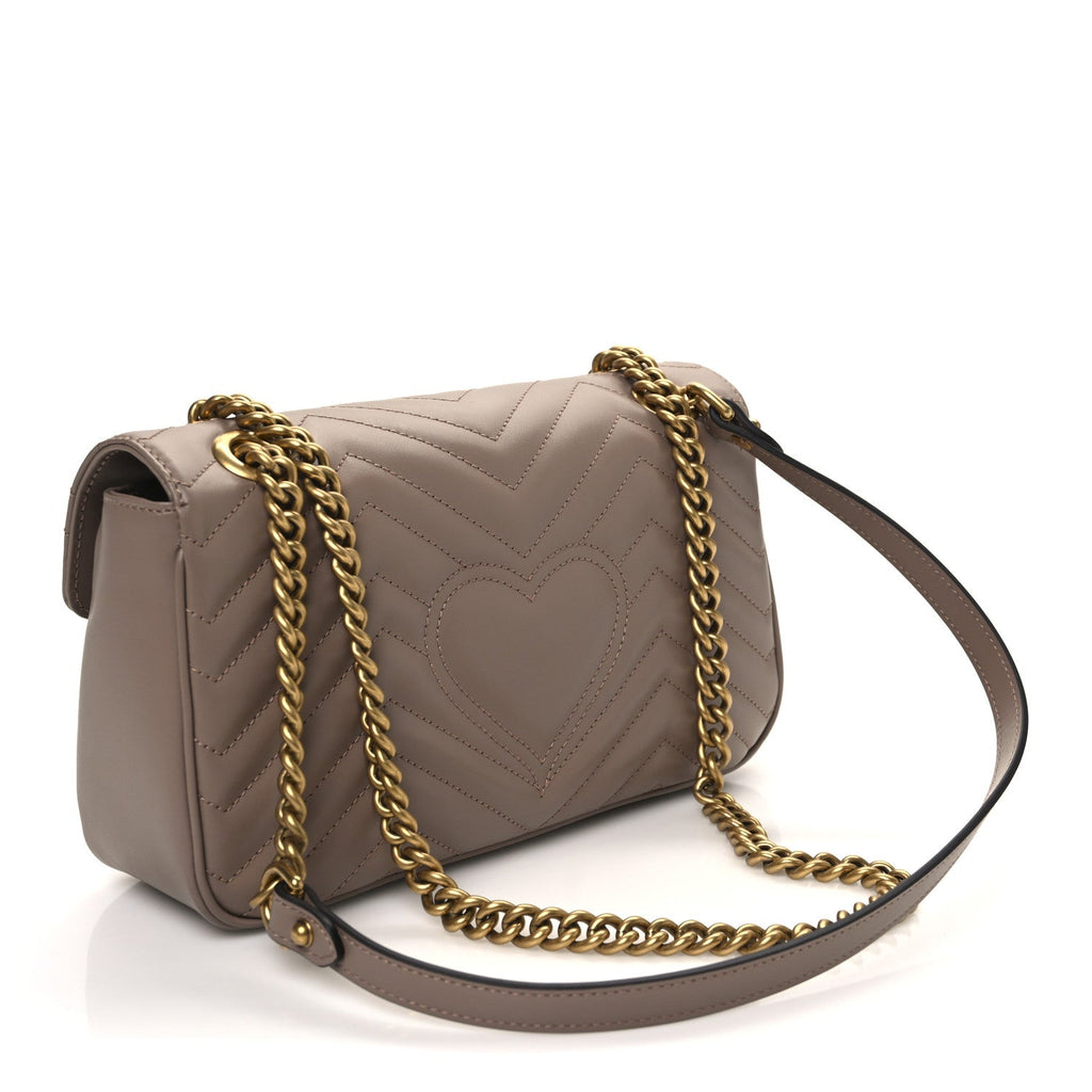Calfskin Matelasse Small GG Marmont Shoulder Bag Porcelain Rose