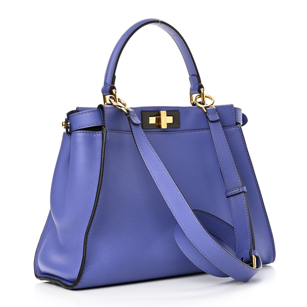 Vitello Seta Medium Peekaboo Iconic Satchel Viola Cassis